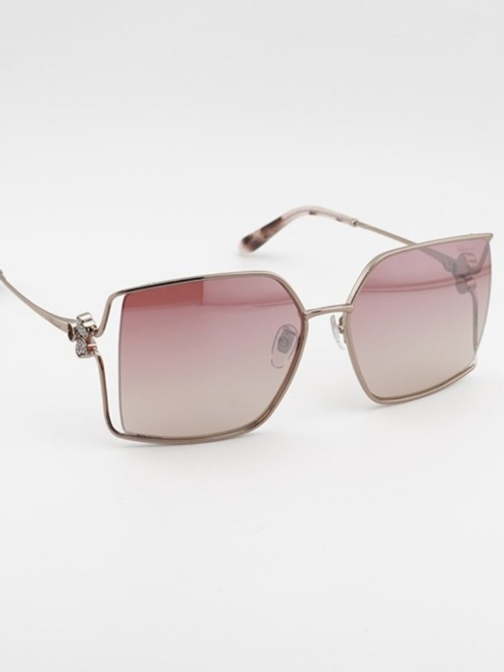 Chopard SCHG68S A32X Sunglasses Gold Butterfly Frame, Red Gradient Lenses